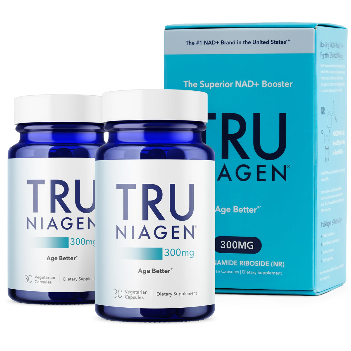 Tru Niagen, bouteille NAD-boost, soutient l'énergie cellulaire au quotidien.