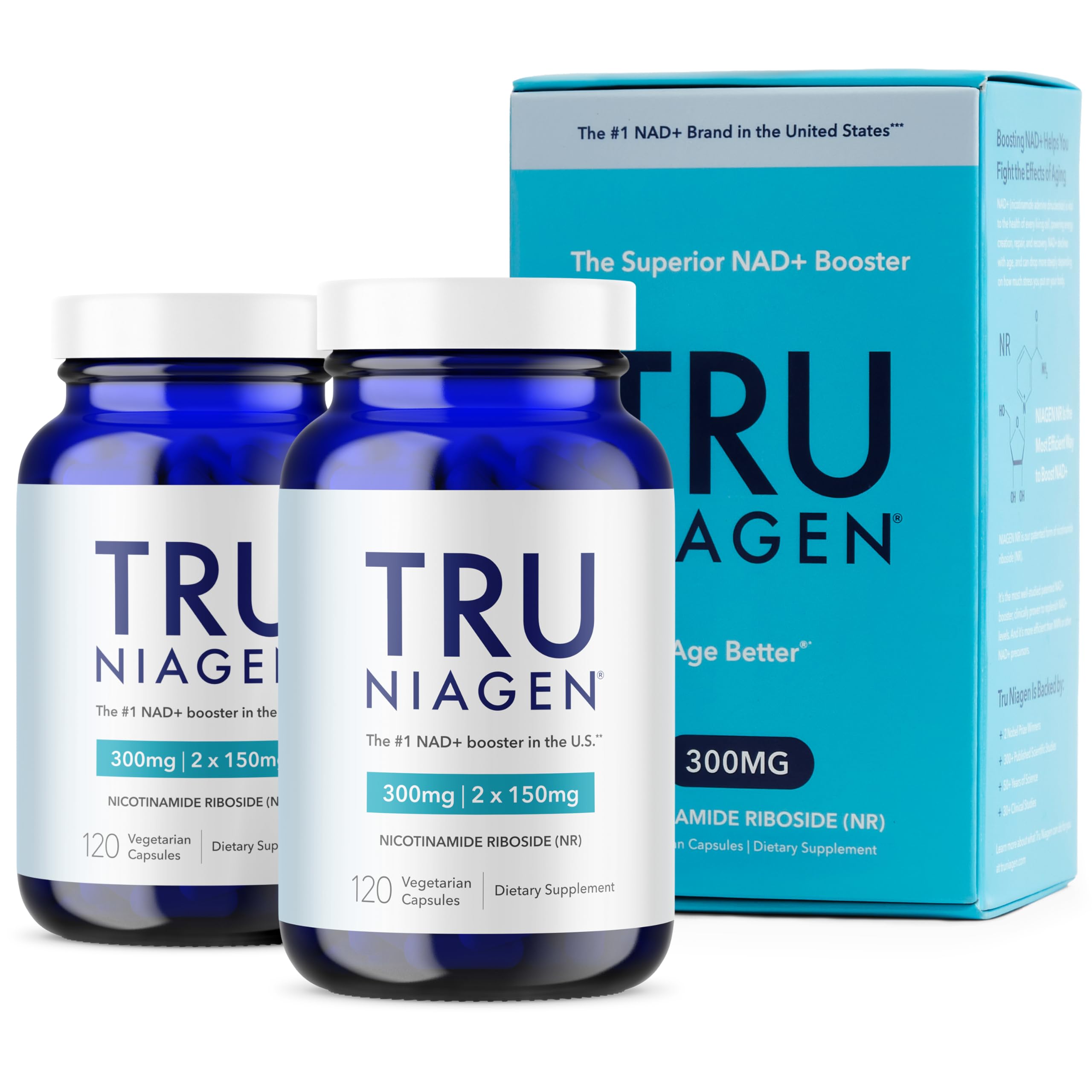 TRU NIAGEN: bouteille NAD pour énergie cellulaire au quotidien.