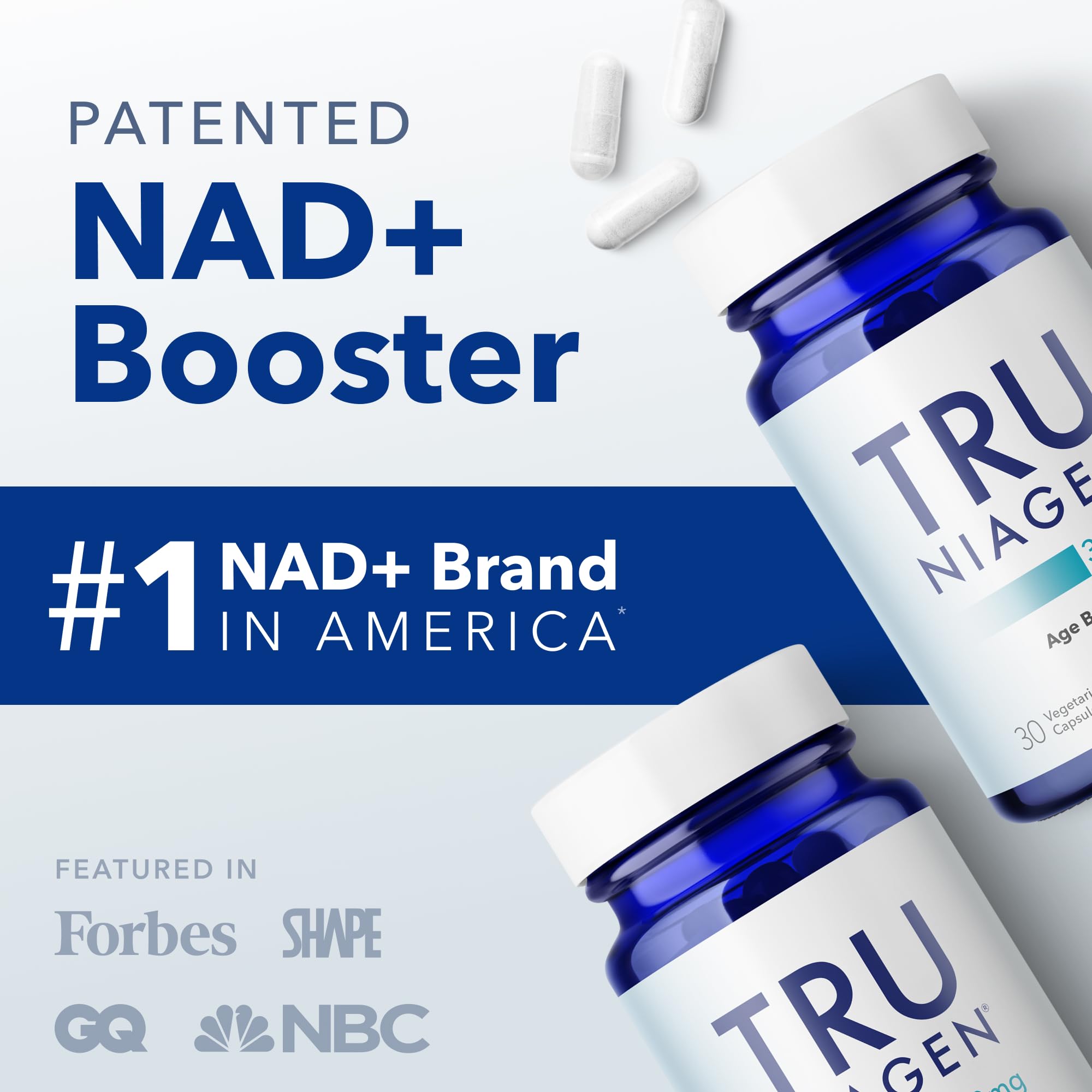 Tru Niagen montre le dosage quotidien facile à suivre.