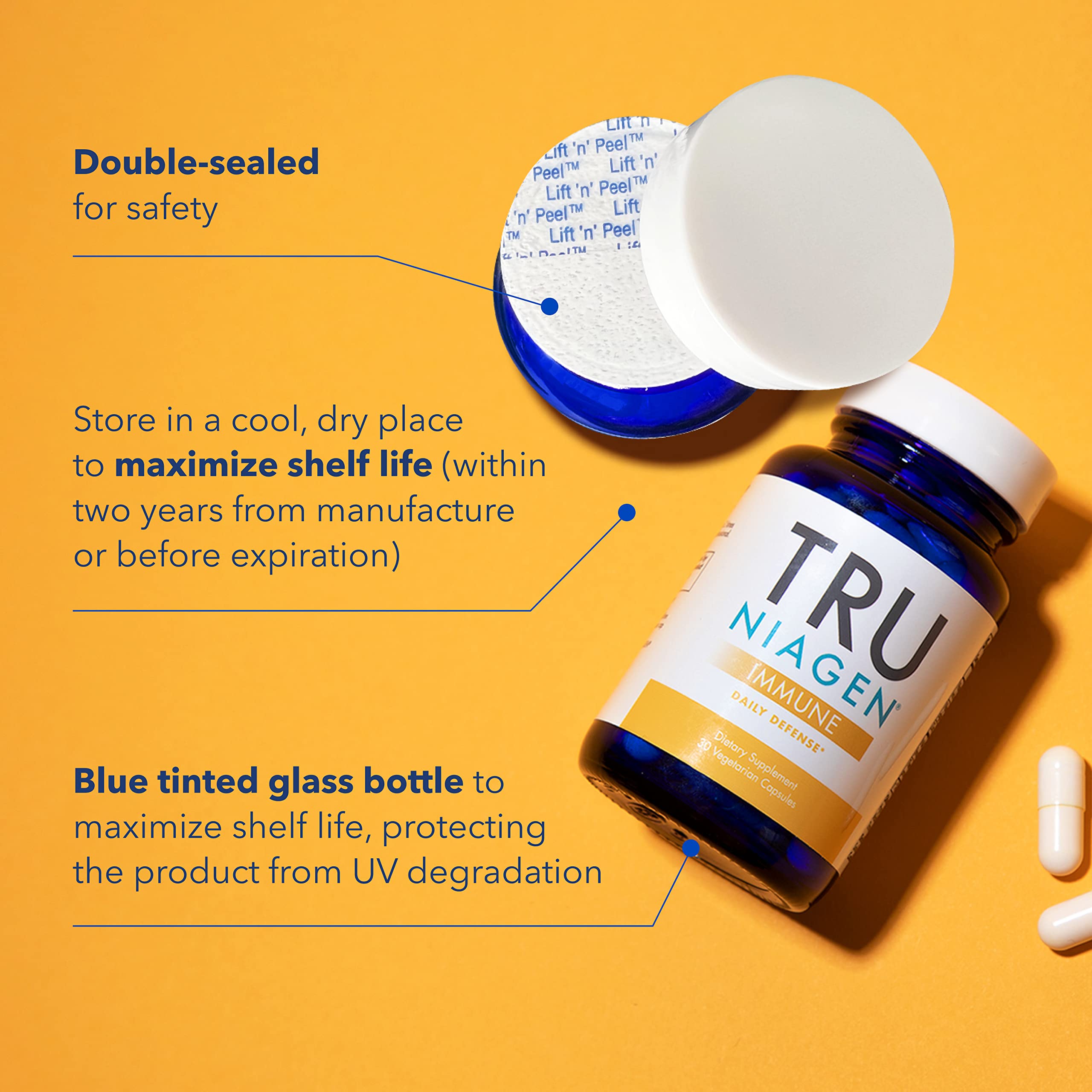 TRU NIAGEN Immune – étiquette claire, informations précises sur les ingrédients.