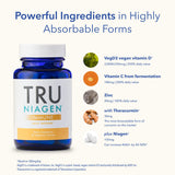 TRU NIAGEN Immune : étiquette visible sur l'emballage, crédibilité.
