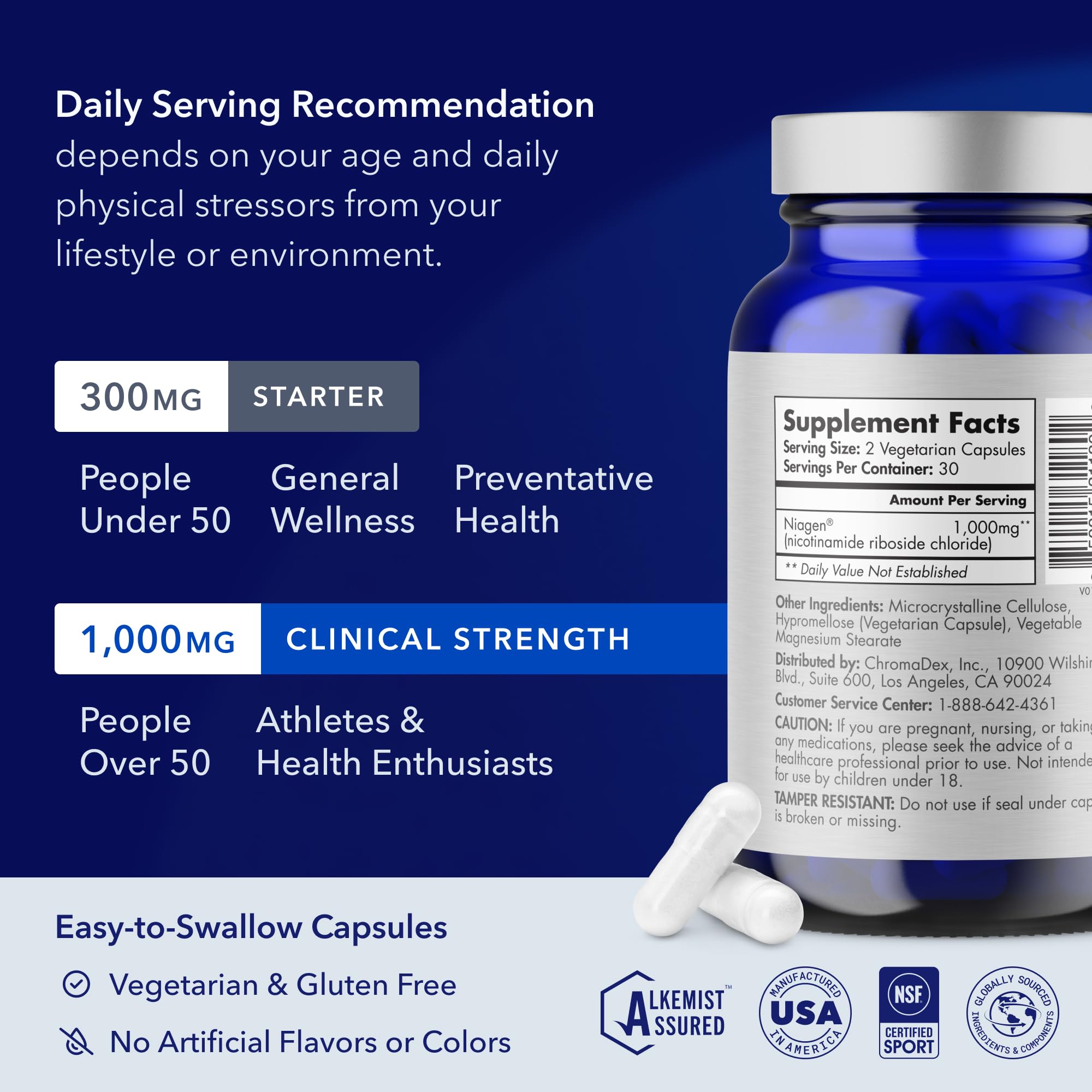 Capsules TRU NIAGEN PRO sur plan de travail lumineux, soutien potentiel au bien-être quotidien.