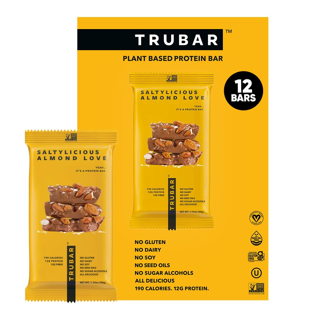 Barre protéinée vegan TRUBAR amande sale, collation post-entraînement idéale