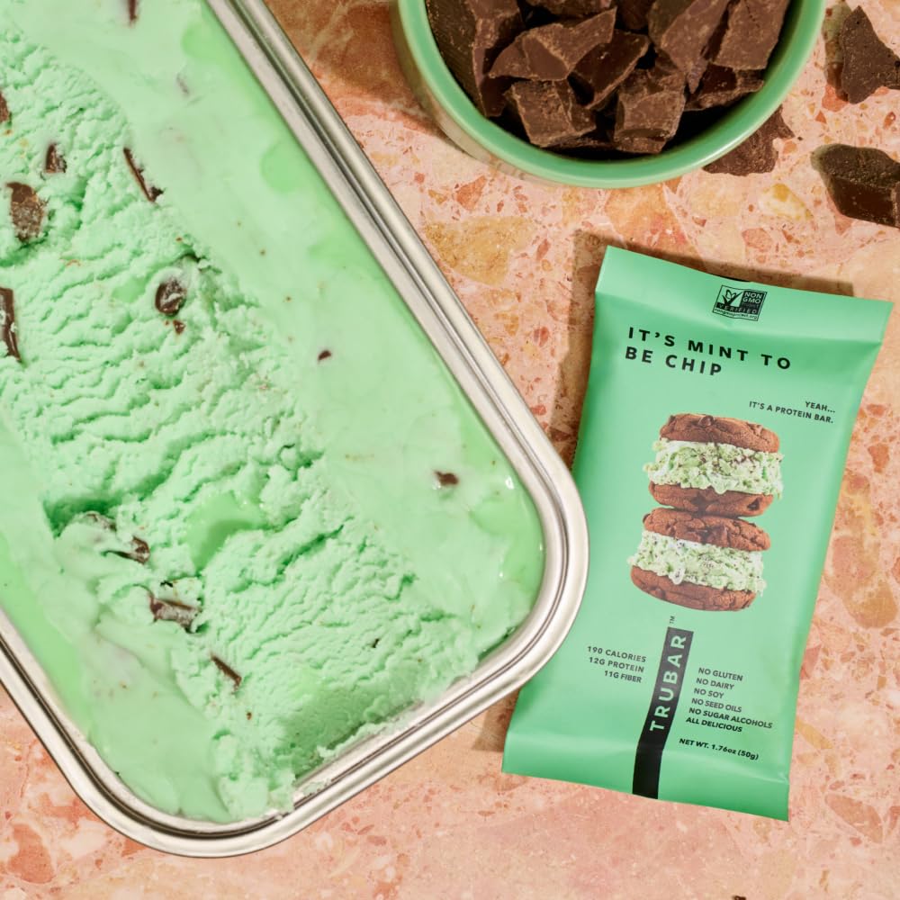 TRUBAR Menthe-sans-gluten: barre végan sans gluten et sans lactose.