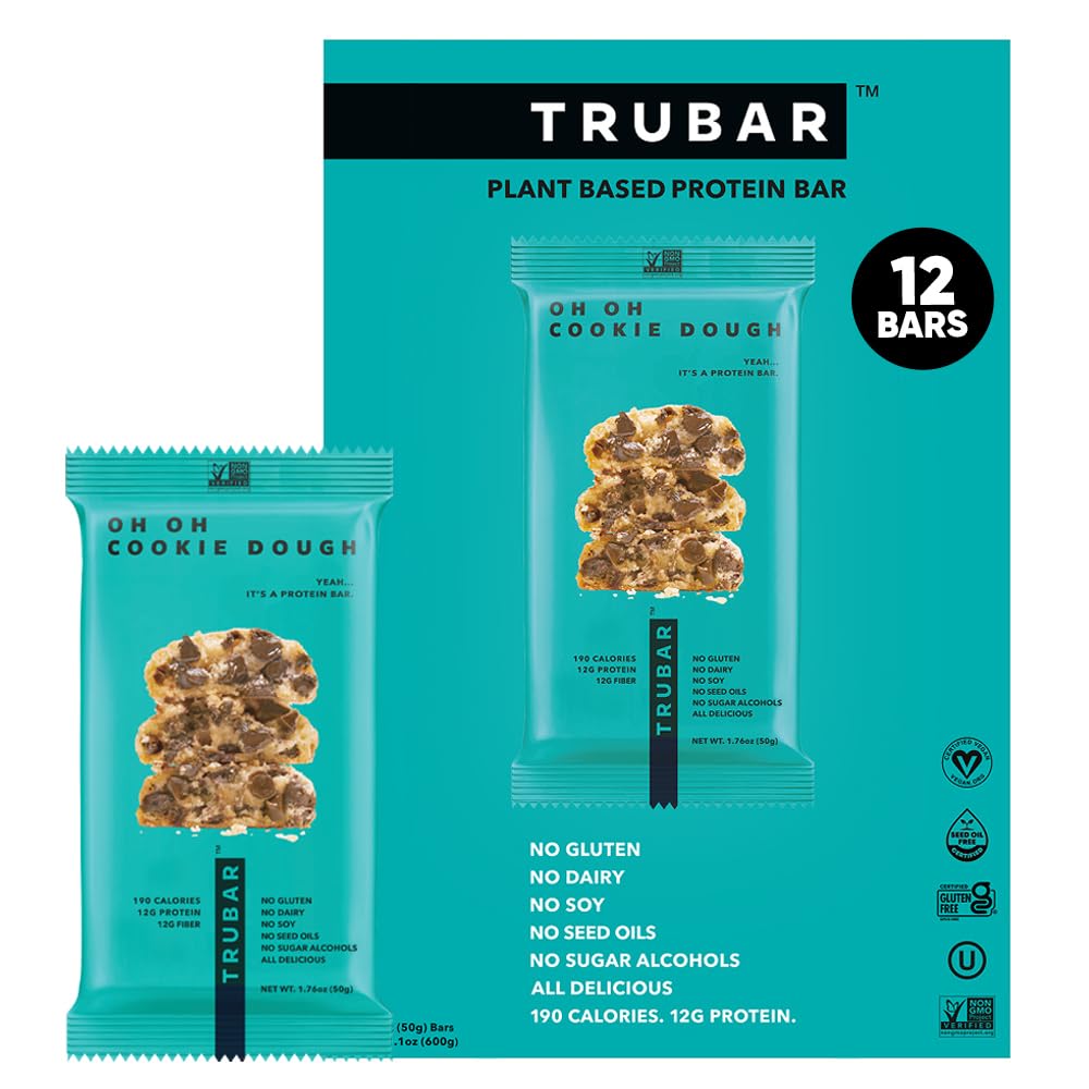 TRUBAR Oh Oh pâte de cookies, texture gourmande et barre protéinée pratique.