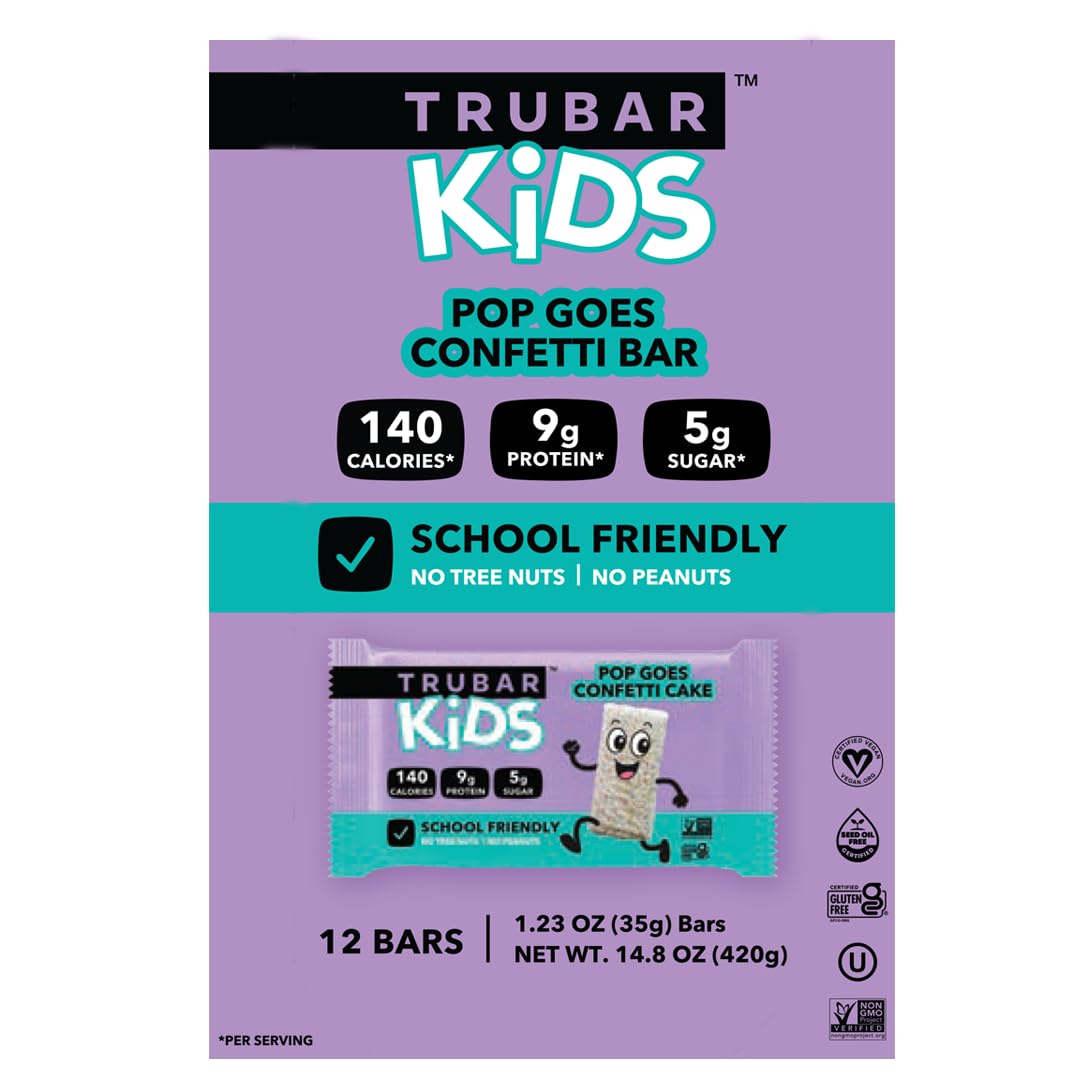 TRUBAR texture douce et confettis colorés, moment snack amusant.