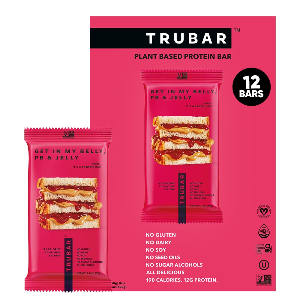 TRUBAR Get In My Belly PB & Jelly emballage pratique et végan.