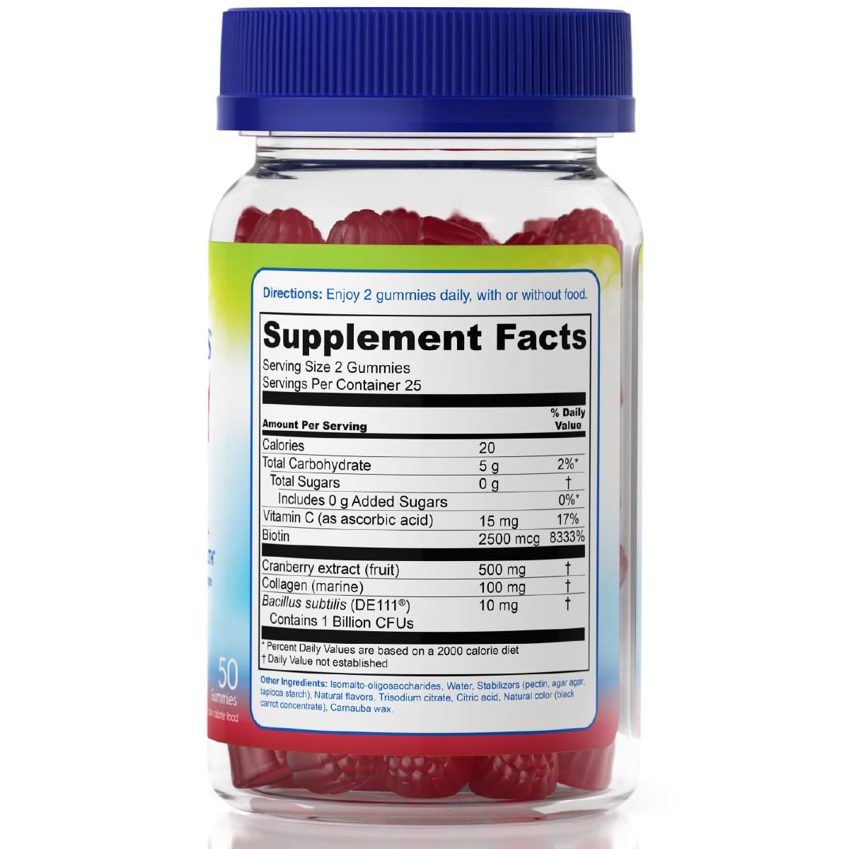 Gout framboise et canneberge des bonbons TruBiotics, douceur fruitée sans sucre