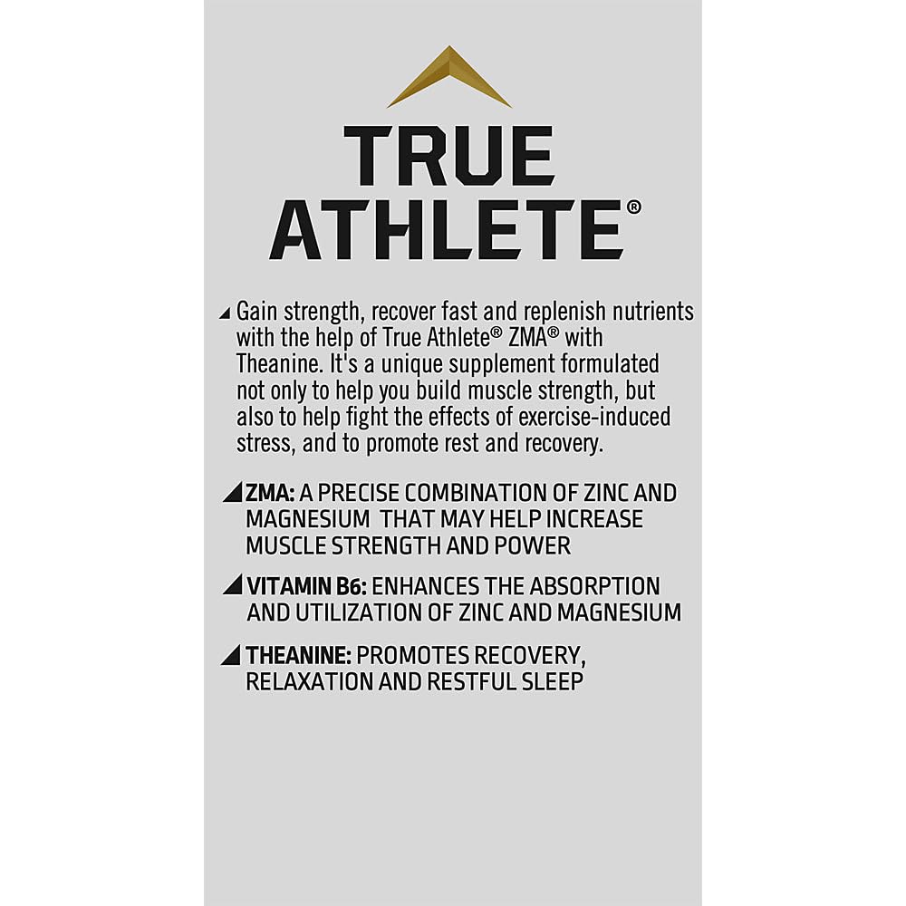Capsules True Athlete ZMA + L Theanine dans un verre d’eau pour démontrer l’usage.