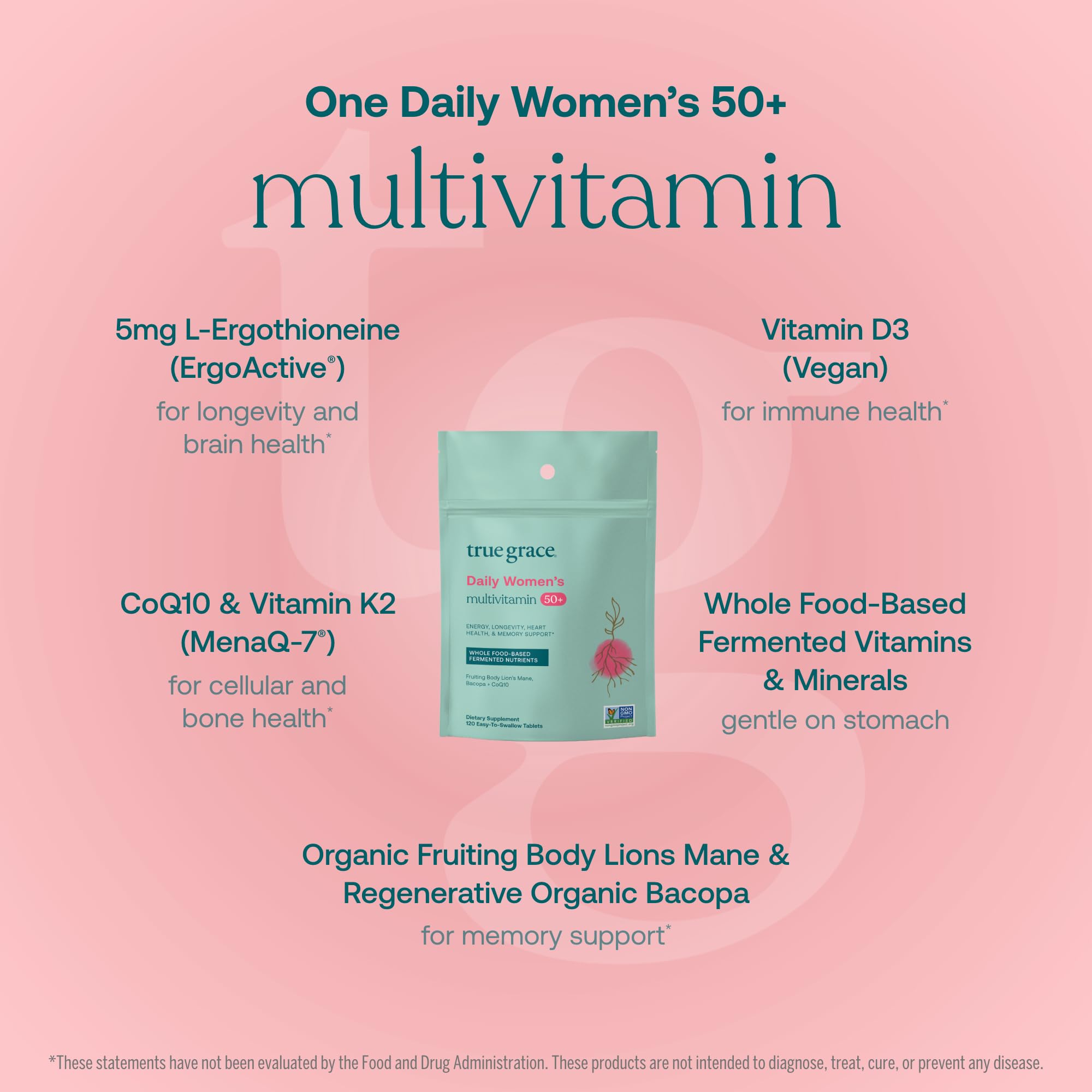 True Grace – coQ10 et vitamine D3 vegan pour énergie et immunité potentielles.