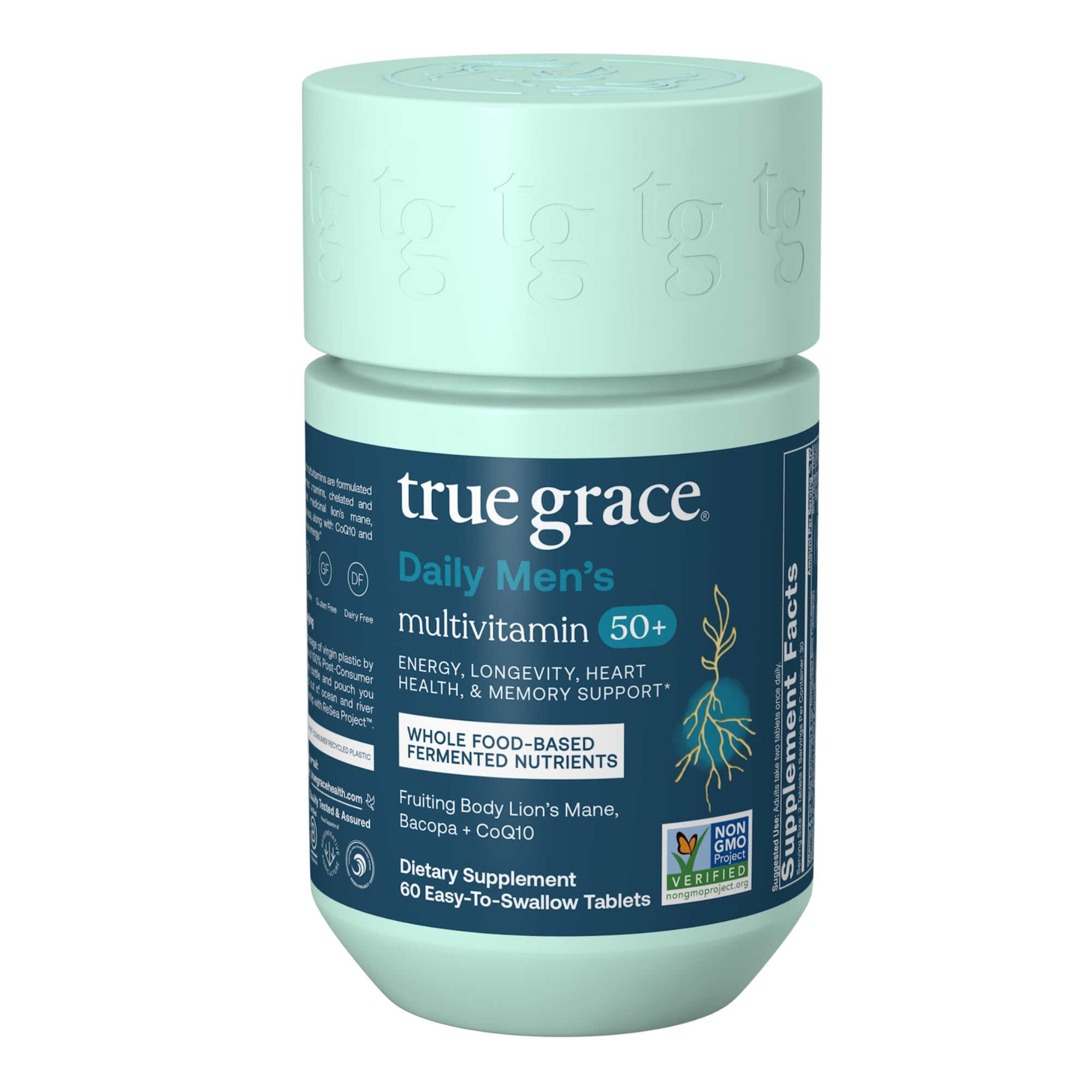 Bouteille True Grace Daily Multivitamine et emballage recyclable, pratique pour une routine santé durable