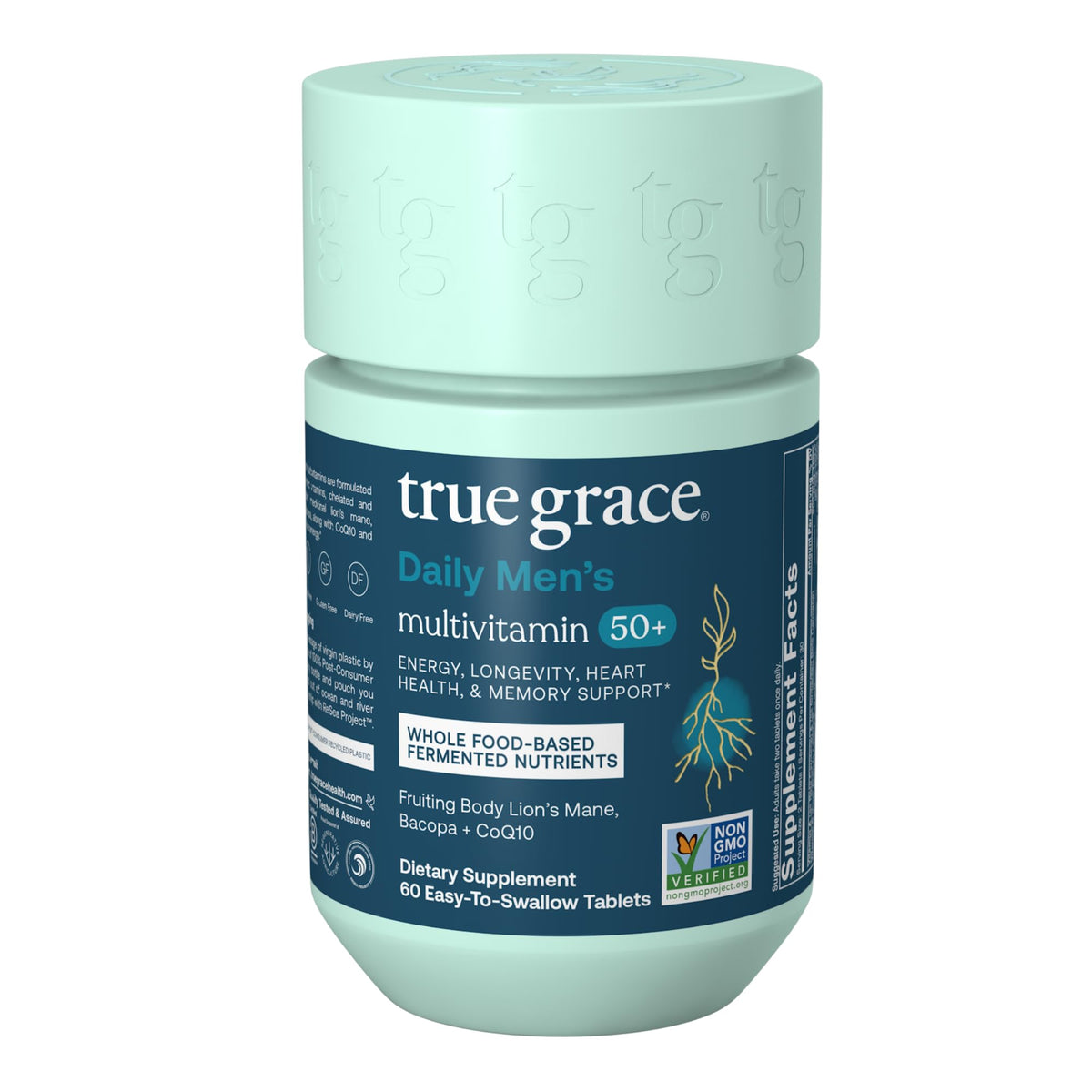 Bouteille True Grace Daily Multivitamine et emballage recyclable, pratique pour une routine santé durable