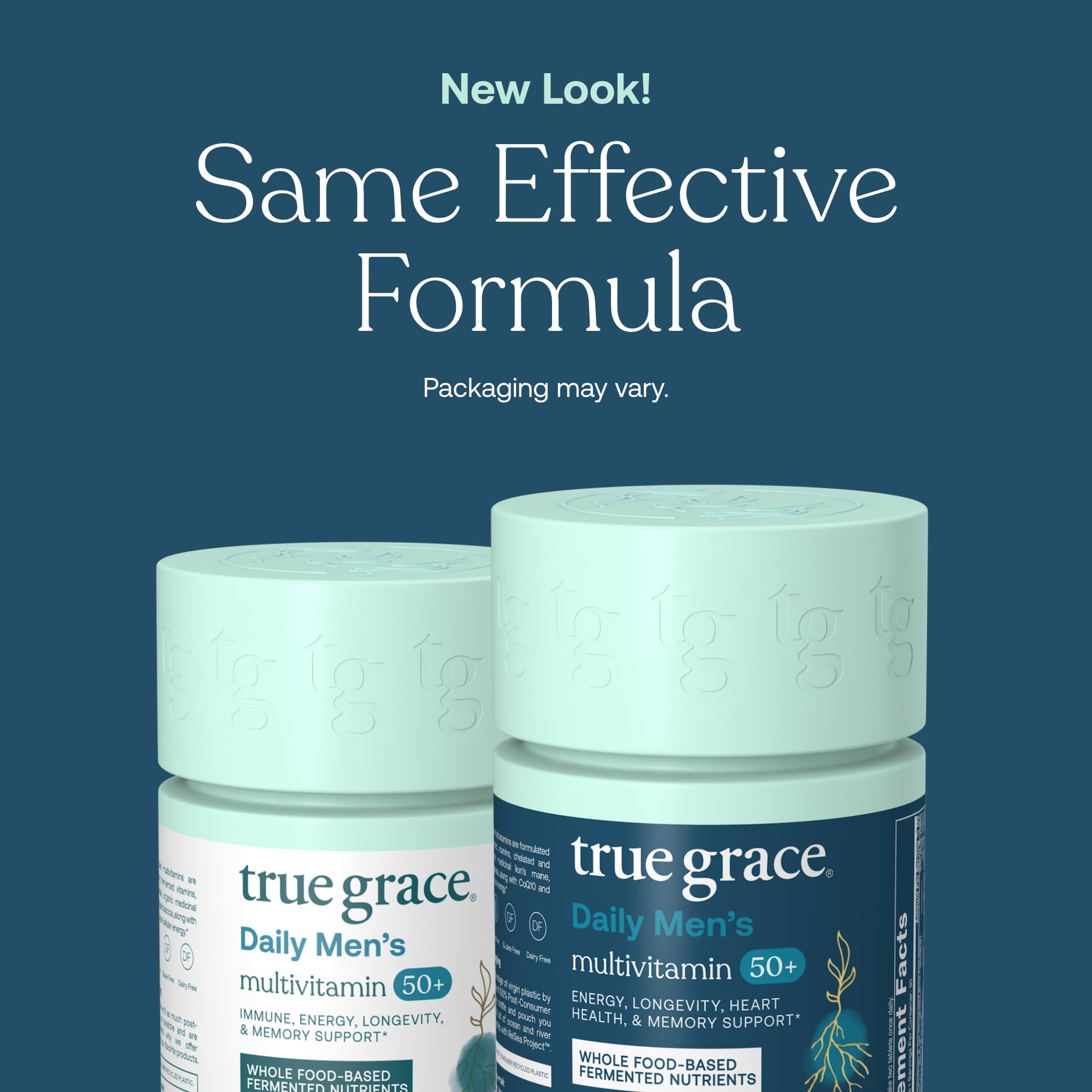 Sans gluten et sans soja, True Grace Daily Multivitamine adapté aux régimes vegan