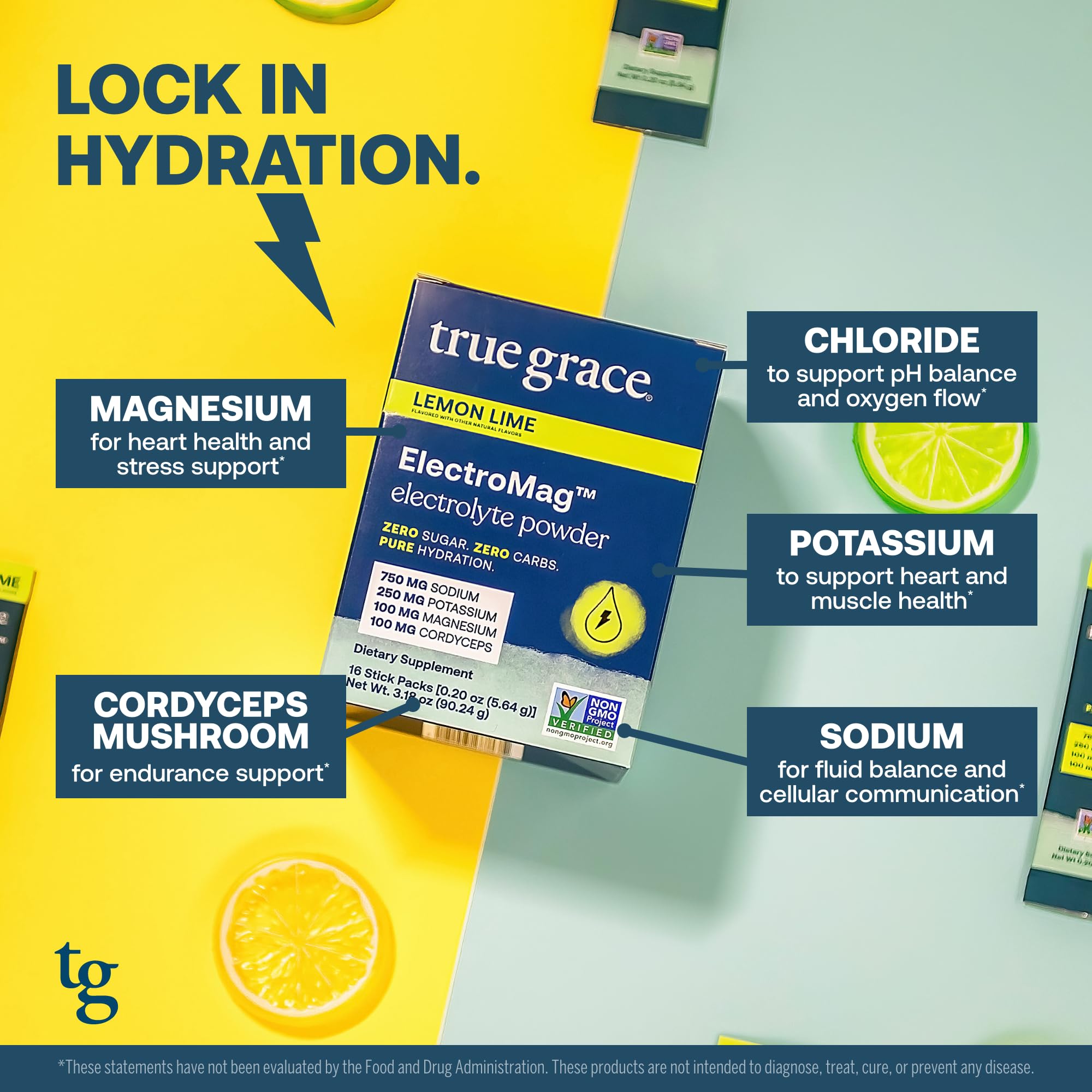 True Grace ÉlectroMag engagement durable, ingrédients sourcés et sans sucre.