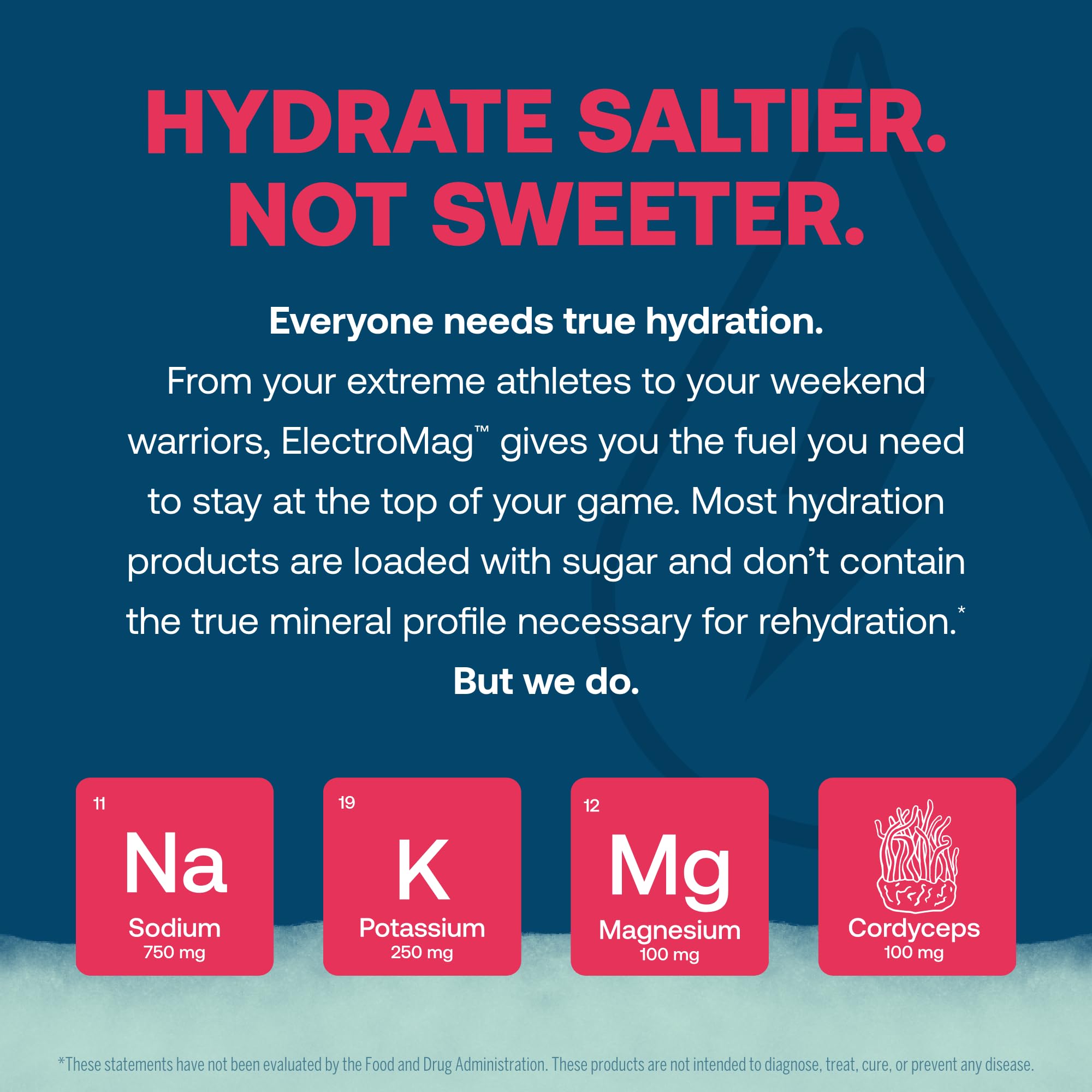 Électrolytes essentiels (sodium, chlorure, potassium, magnésium) dans ElectroMag.