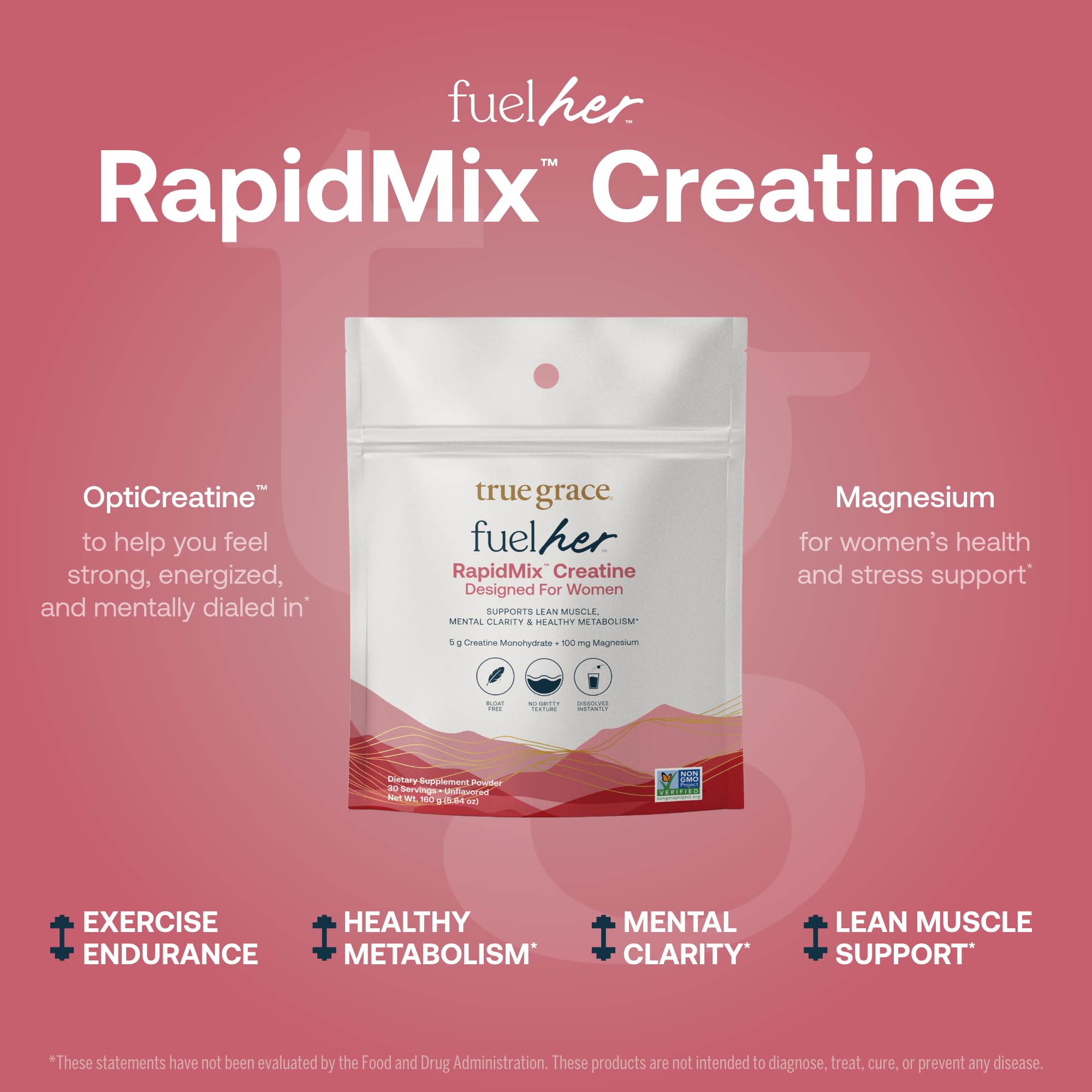Mélange eau FuelHer RapidMix Créatine pour dissolution rapide.
