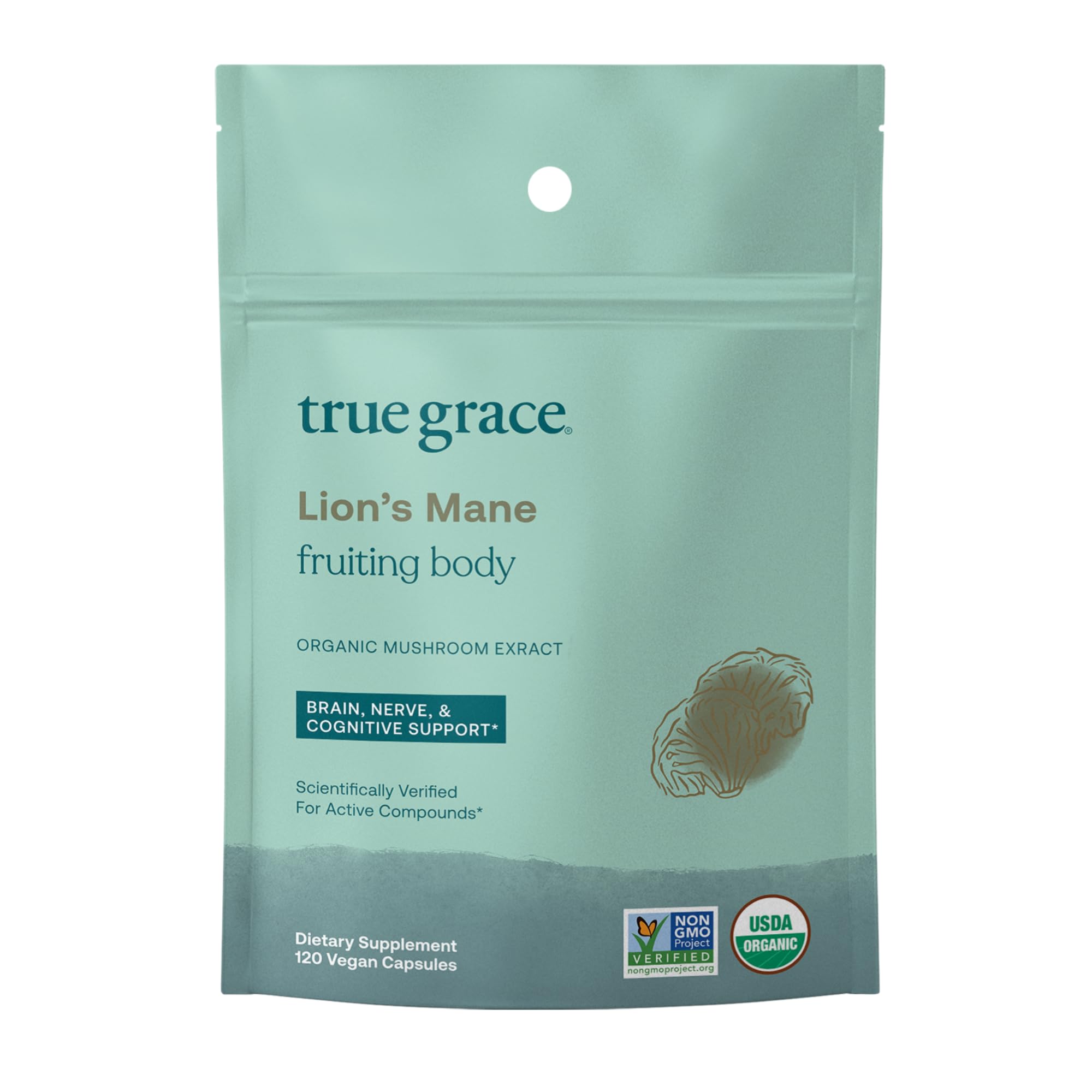 True Grace Crinière de Lion bouteille: format pratique pour usage quotidien potentiel.
