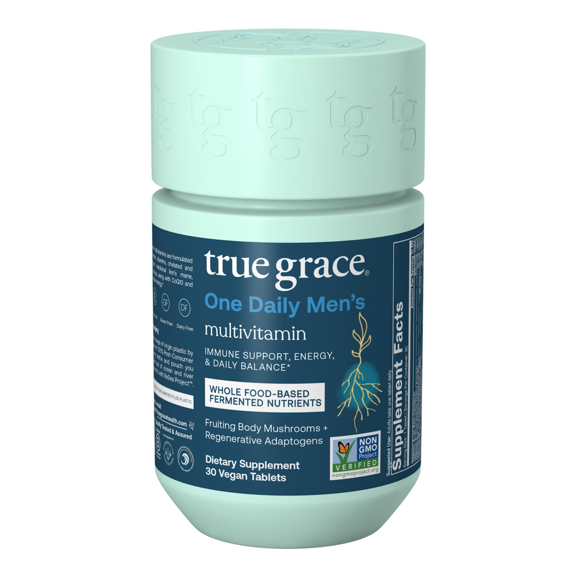  True Grace Multivitamine Homme, bouteille: soutien énergie quotidien naturel.