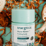 True Grace Mushroom Myco-Renew : capsules en position debout.