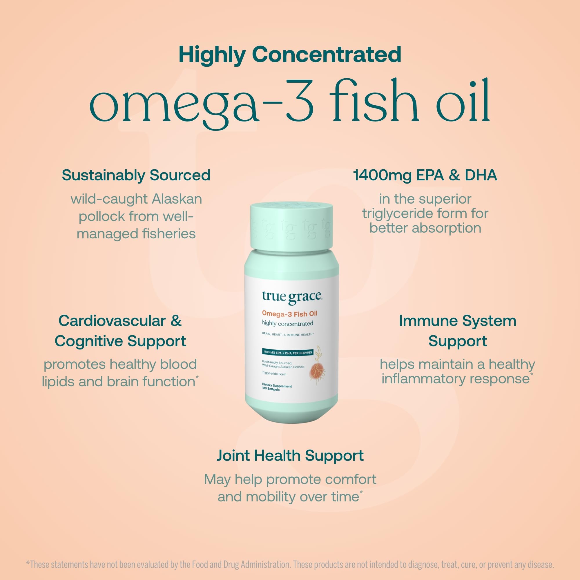 True Grace Omega-3: traçabilité Pollock pour origine responsable.