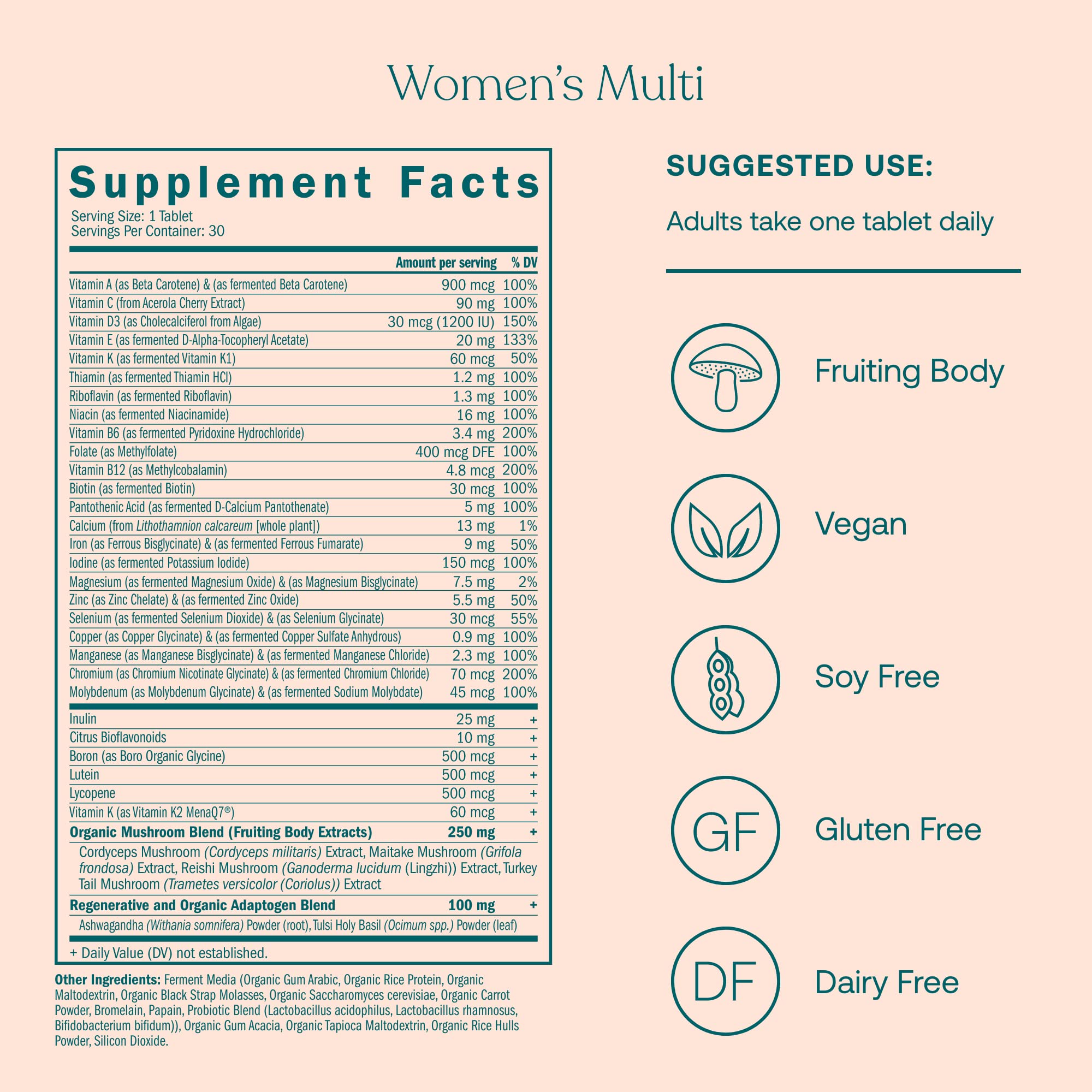 True Grace One Daily Femmes Probiotique Capsules – soutien digestion et équilibre microbiote