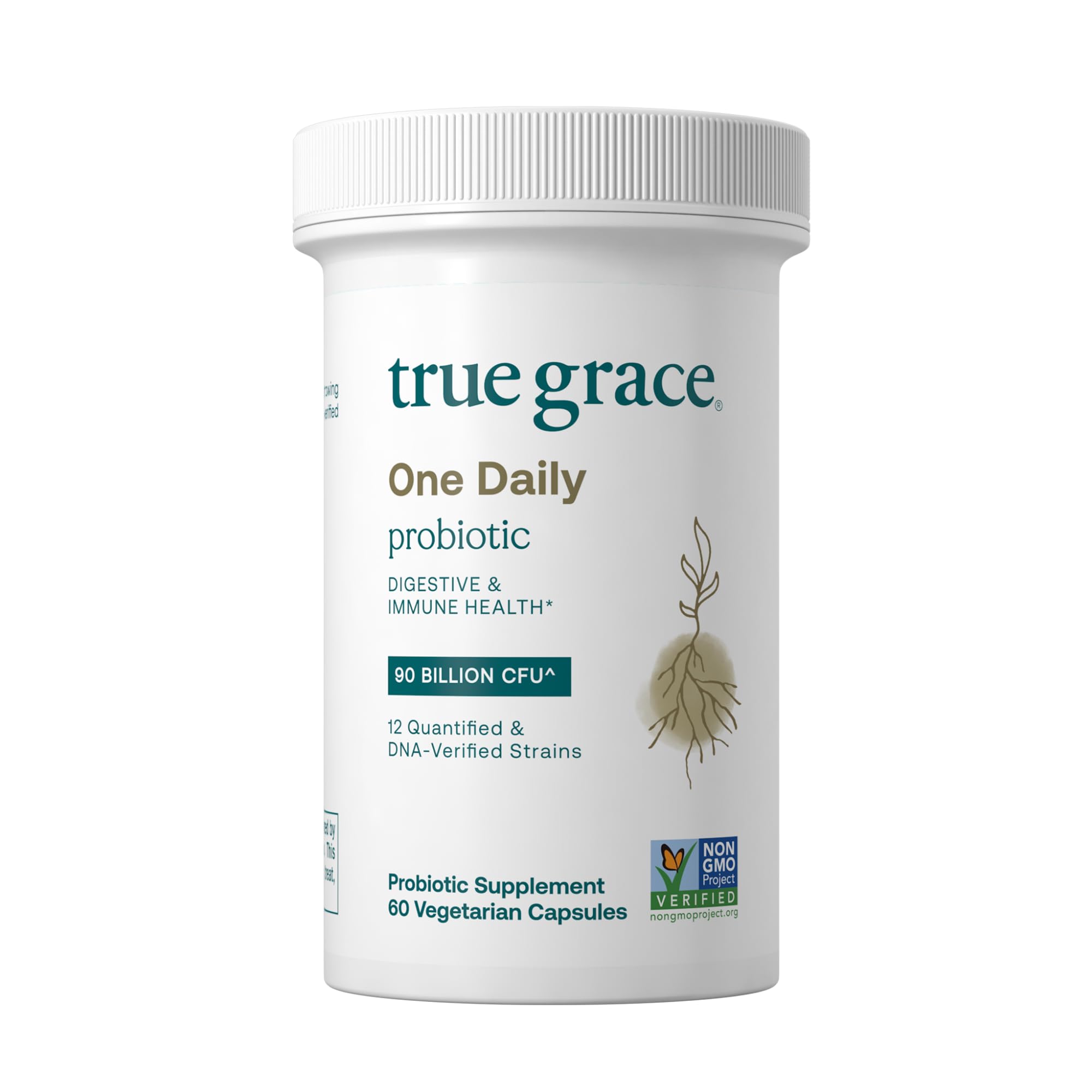 True Grace Probiotique Quotidien Bouteille: soutien potentiel à la digestion.