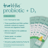 True Grace True Littles, étiquette transparente affichant les souches et dosages