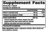 True Health Advanced Colon Care II — étiquette décrivant les capsules et la routine digestive.