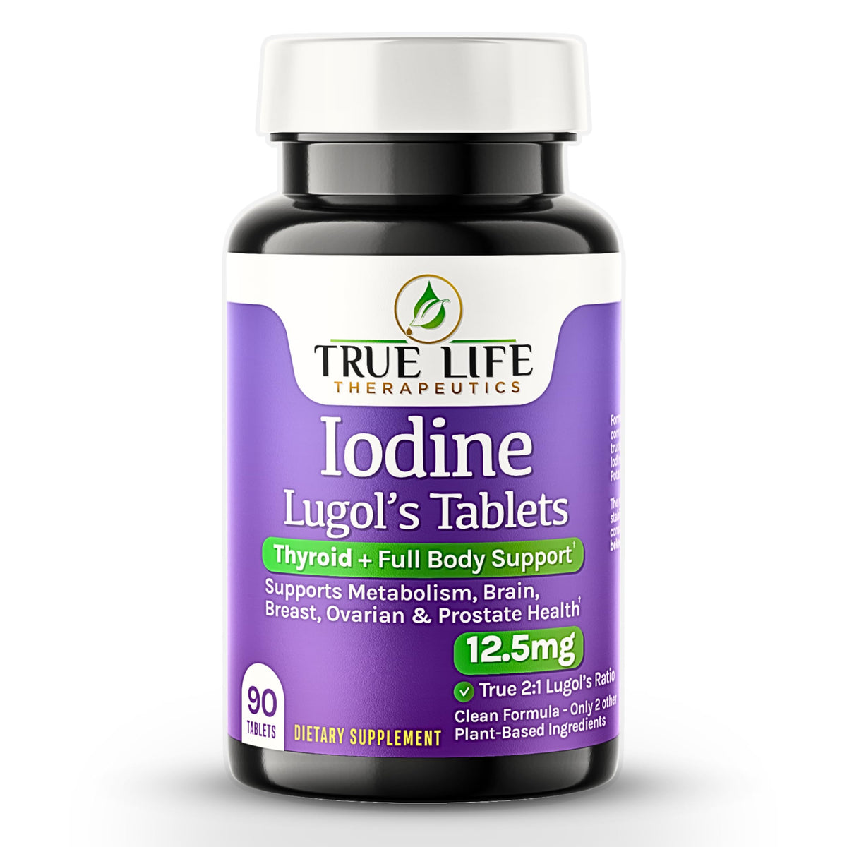 True Life Therapeutics Lugol's Tablettes 12,5 mg – boîte 90, routine quotidienne facile