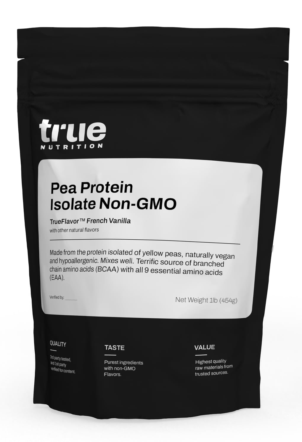 Gemma True Nutrition protègeine pois isolat dans la bouteille, source de protéines végétales.