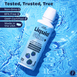 Personne versant shot liquide rapide, usage pratique avant entraînement.