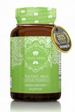 True Veda Amla, capsules dans une bouteille, énergie naturelle et vitamine C biologique.