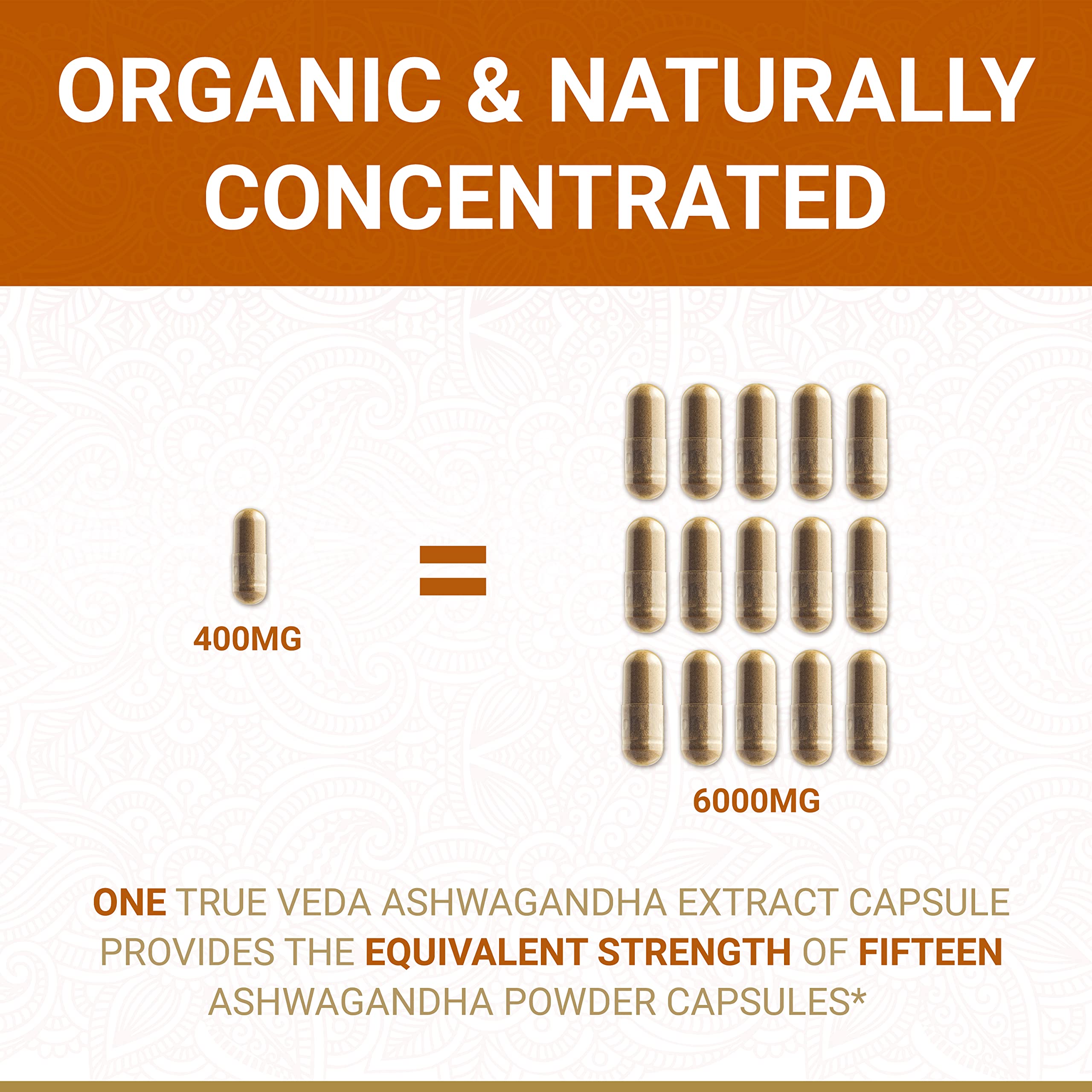 Bouteille True Veda Ashwagandha KSM66 pratique et élégante