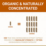 Bouteille True Veda Ashwagandha KSM66 pratique et élégante