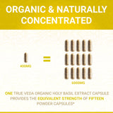 Capsules True Veda Basilic Tulsi etui d'emballage, option pratique et naturelle.