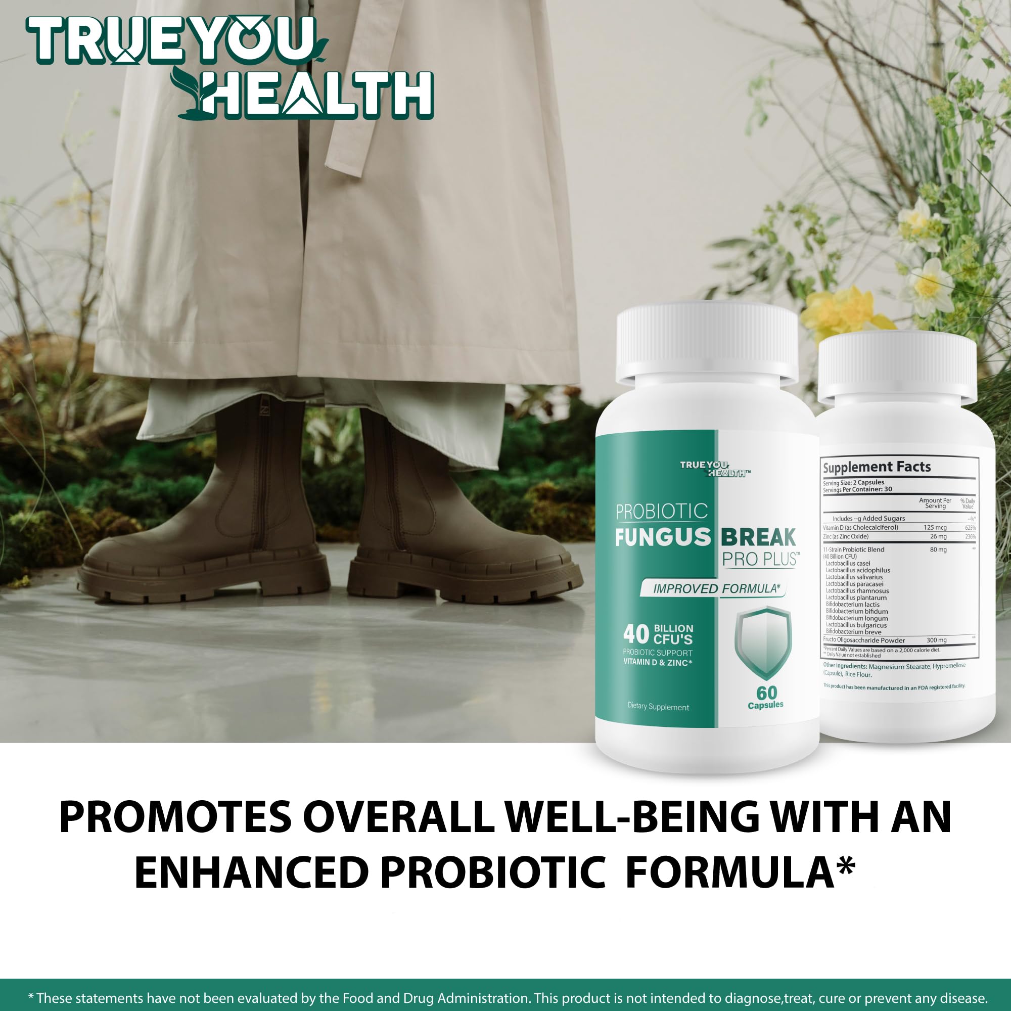 True You Health Probiotic Fungus Break Plus – Emballage pratique, transportable et facile à utiliser.