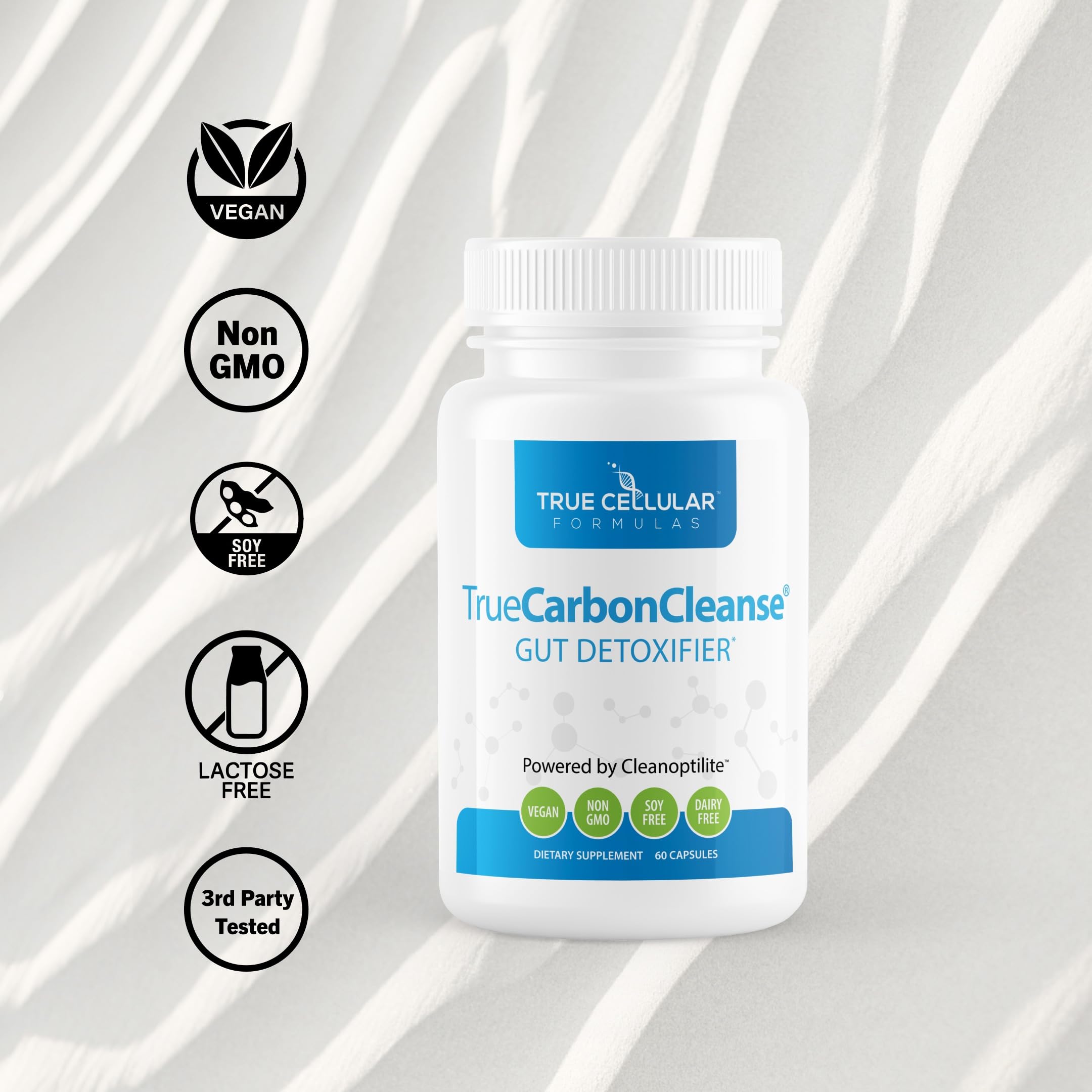 TrueCarbonCleanse : matrice-liants montre l-action des liants sur les impuretés