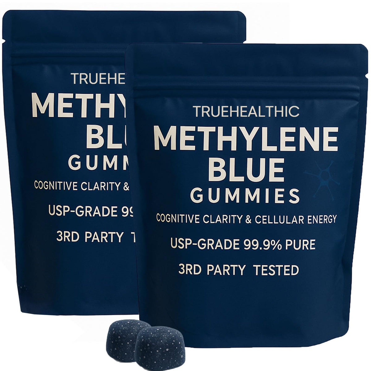TRUEHEALTHIC gommes bleu-de-methylene – texture douce pour routine quotidienne