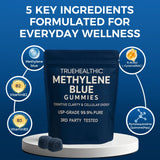TRUEHEALTHIC gommes-gomme bleue fruitée: texture douce et arôme fruité agréable.