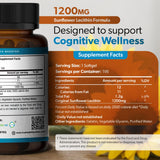 Étiquette TRUEMED Lécithine tournesol 1200 mg, sans soja et sans OGM.