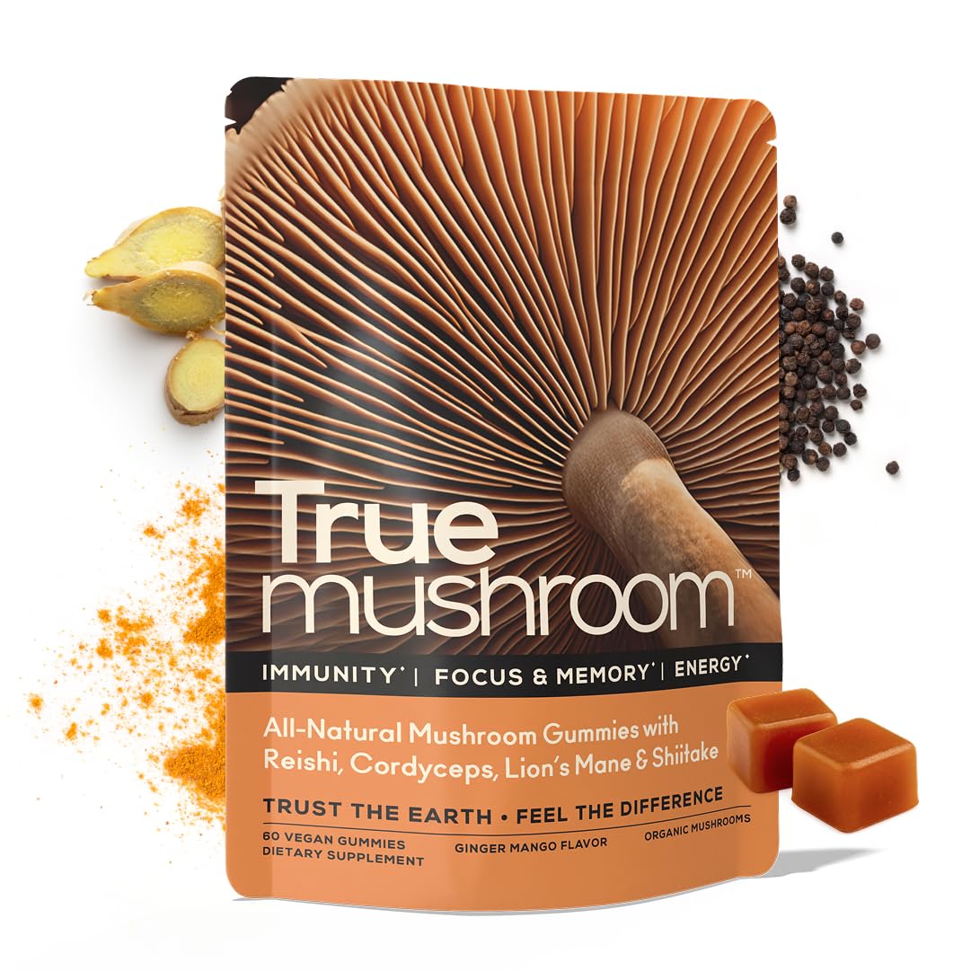 Gomme TrueMushroom immunité en emballage, pratique pour le quotidien.