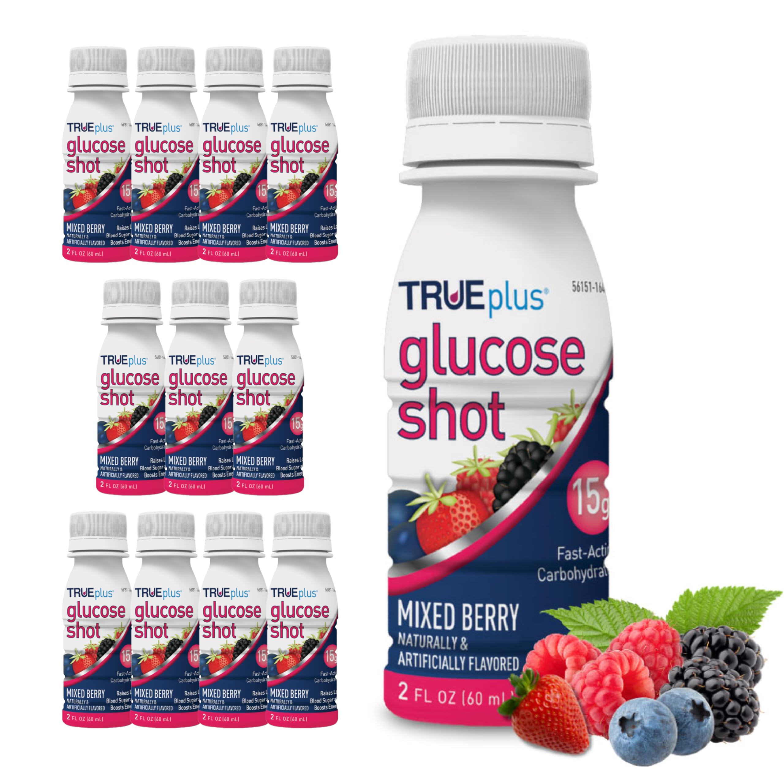 TRUEplus Glucose Shots bouteille ouverte pratique pour énergie rapide