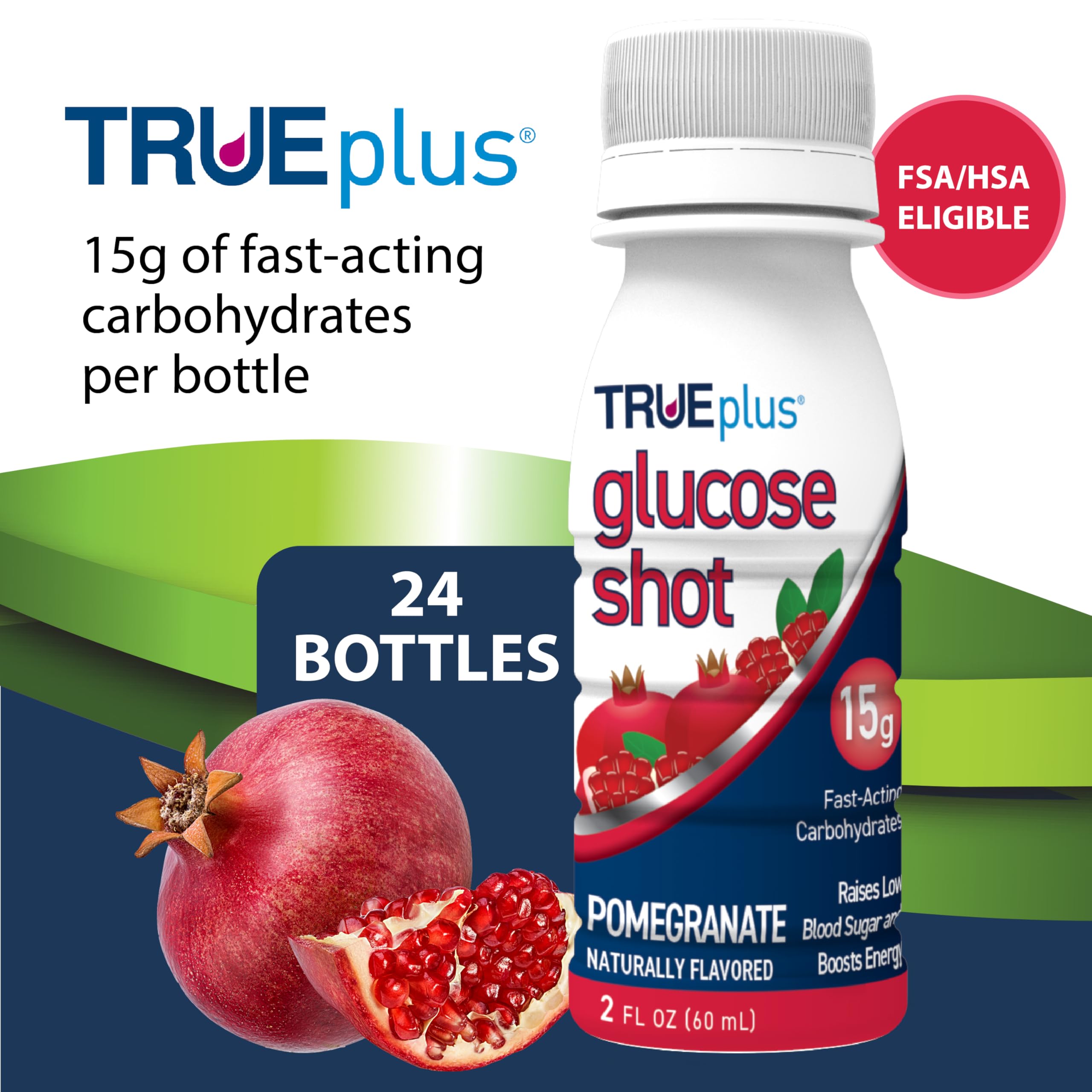TRUEplus Glucose Shots - bouchon ouverture facile, utilisation rapide.