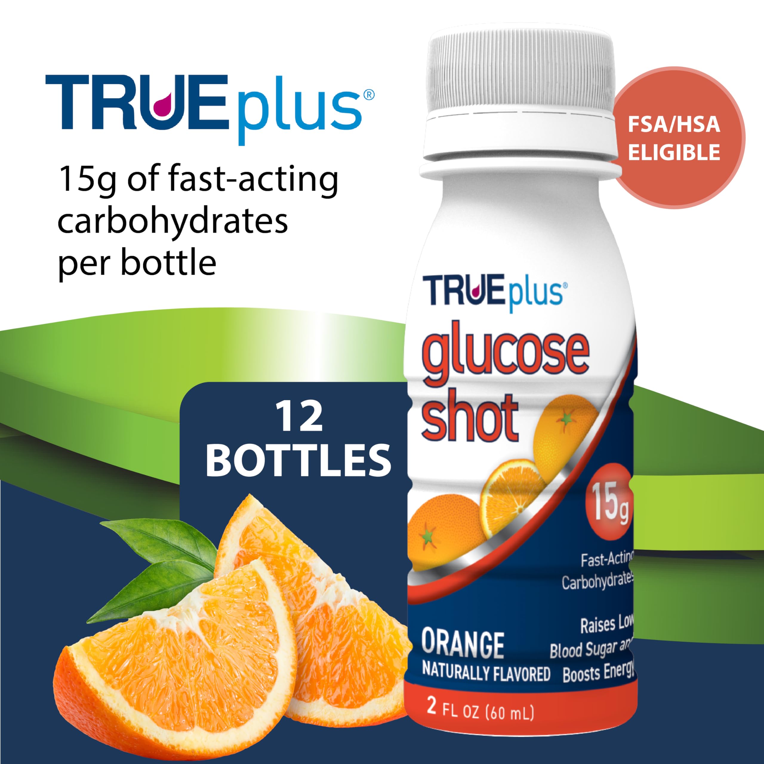 TRUEplus Glucose Shots Orange – portion unique facile à utiliser pendant l'effort.