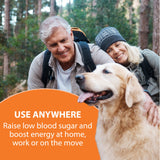 TRUEplus tablettes glucose orange sans gluten, convenant à divers régimes et modes de vie.
