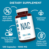 NAC Truevantage, bouteille de 120 gélules, pratique à emporter.