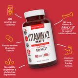 Truevantage Nutrition K2 MK7, gélules vertes, soutien potentiel pour la santé osseuse au quotidien.