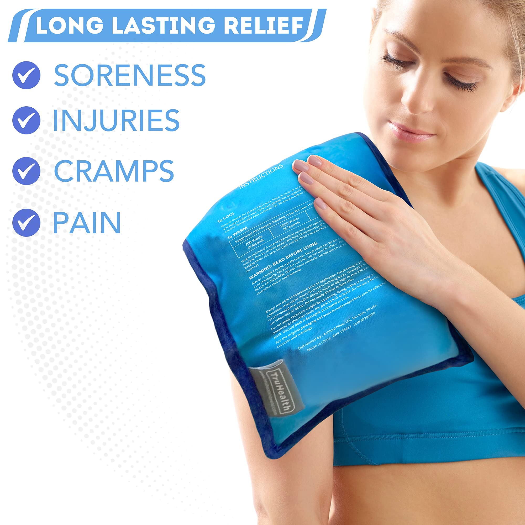 TruHealth pack-gel-doux-moulage épouse les formes pour un confort continu.
