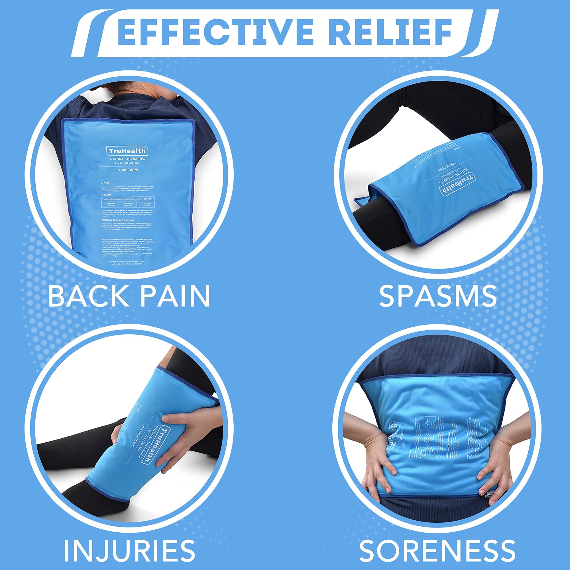 TruHealth set-deux-pack-gel pratique pour usage à domicile.