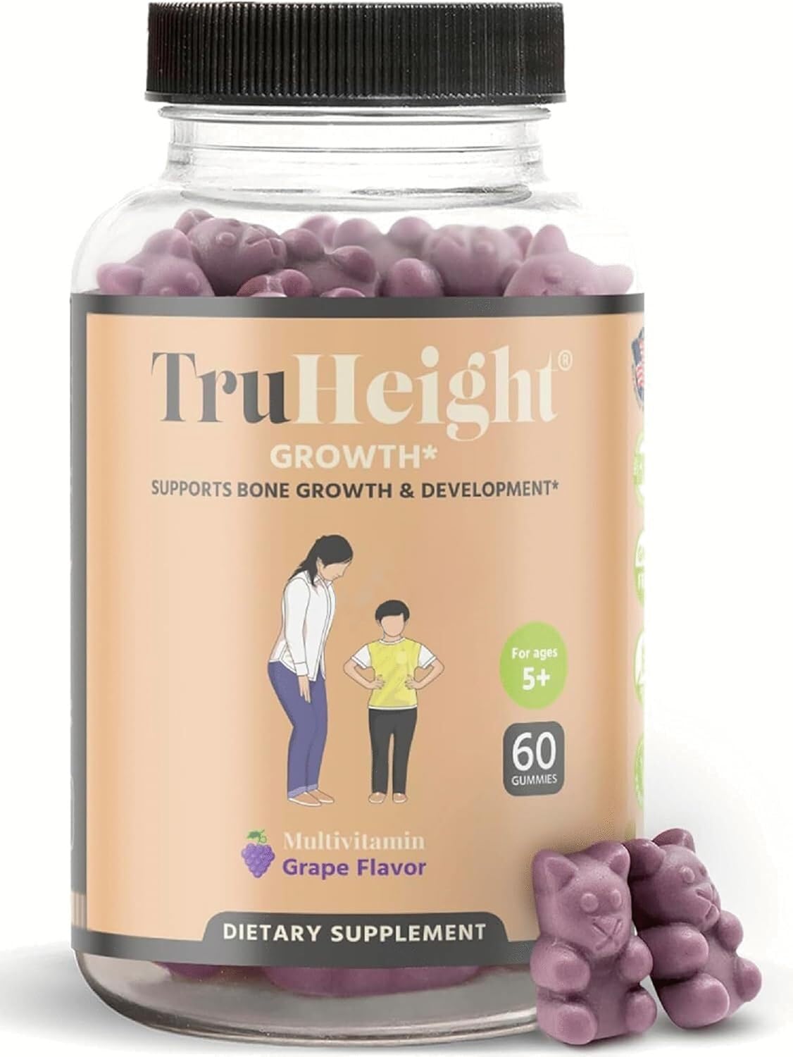 TruHeight gommes croissance raisin, bouteille facile à prendre au quotidien